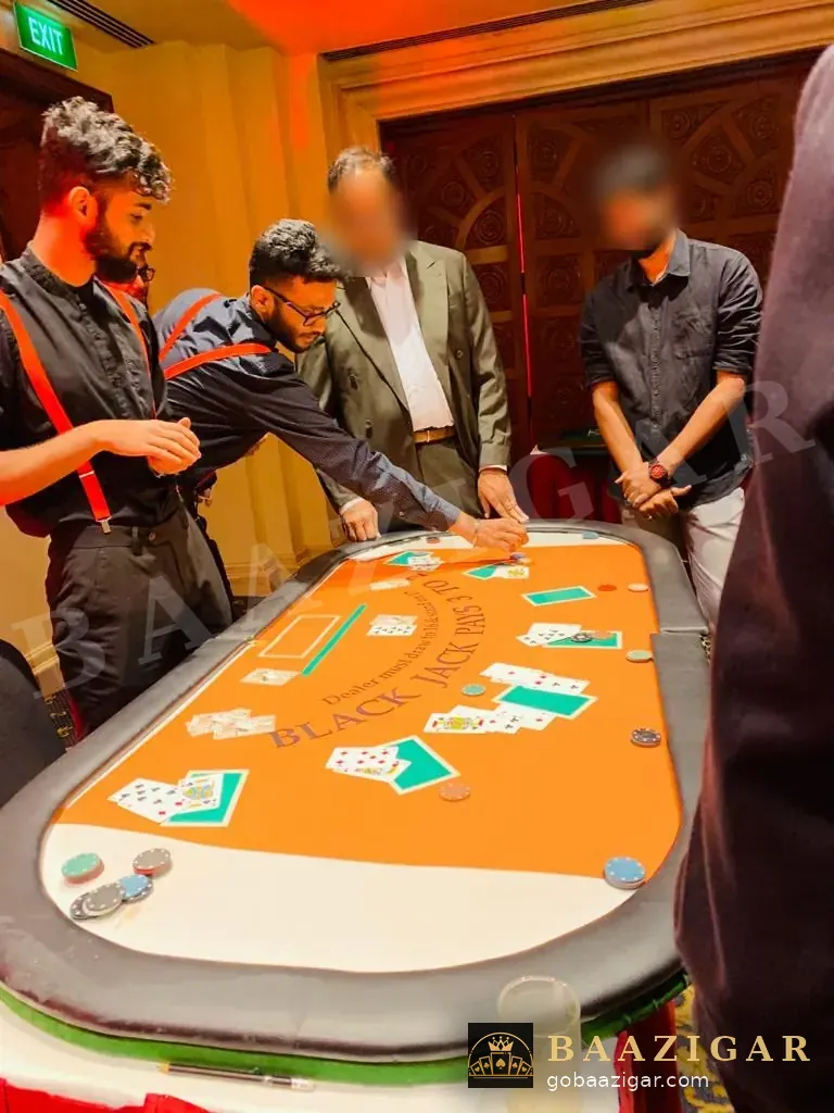 Dealers running a blackjack table at a corporate event